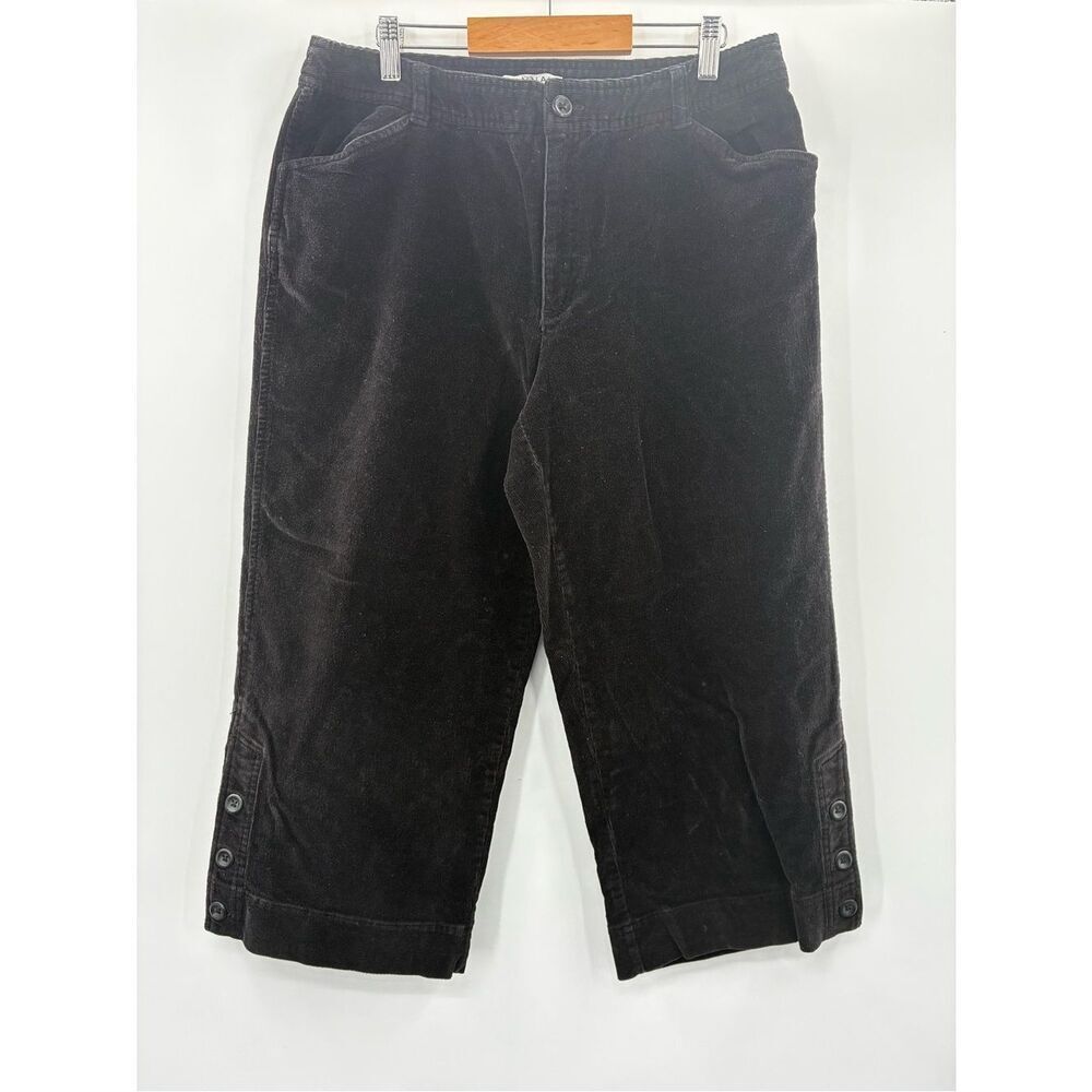 3For$20 Hannah Black Corduroy Button-Hem Capris size 12